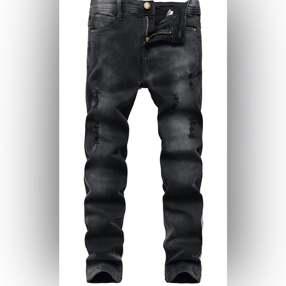 EUC FREDD MARSHALL Boy's Skinny Ripped Distressed Stretch Slim Fit Denim Jeans - Picture 13 of 15